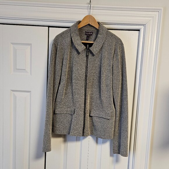 Long Tall Sally Casual Tweed Zip Front Blazer - Picture 1 of 3